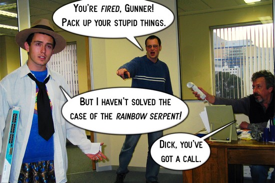 Dick Gunner and the Case of the Rainbow Serpent by Tom McNally Panel 3